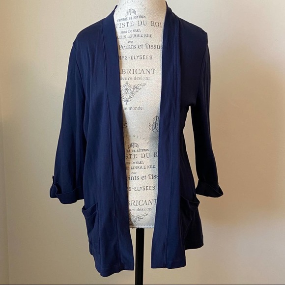 Croft & Barrow Size Large Navy Blue Cardigan - Picture 1 of 7
